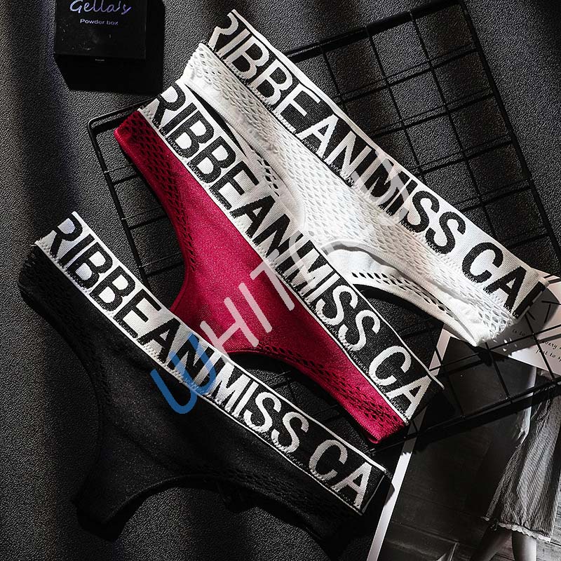 กางเกงในจีสตริง(G-string) มีตาข่าย MISS.Caribbean สุด sexy  ผ้า Nylon-Spandex