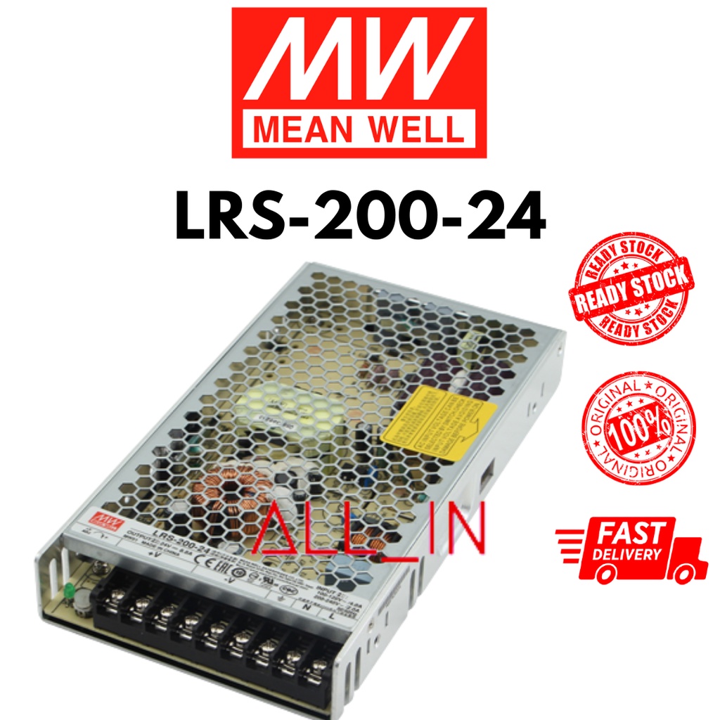 Mean Well LRS-200-24 24V 200W 8.8A แหล่งจ่ายไฟ Meanwell