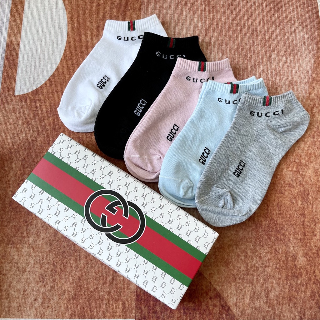 ถุงเท้าแบรนด์ข้อสั้น⚡️set 5คู่1กล่อง⚡️ กีฬา งานCotton แฟชั่น พร้อมส่งZKSOCKS