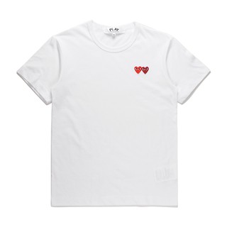 เสื้อยืดโอเวอร์ไซส์Comme Des Garcons Cdg Play เสื้อยืดแขนสั้นผ้าฝ้ายลายหัวใจเสื้อยืดลายS-4XL