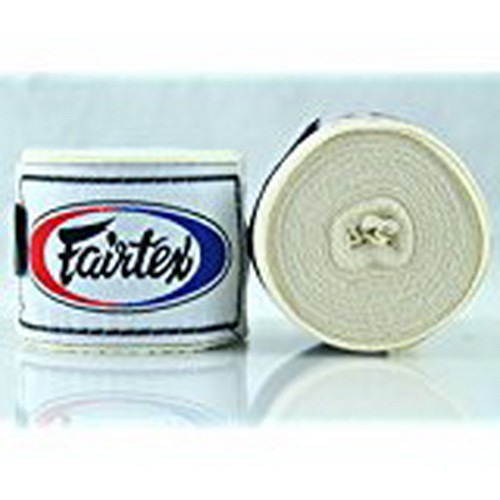 Fairtex  ฺครีม แฟร์เท็กซ์ ผ้าพันมือมวยไทย แบบยืด คอตตอนไนล่อน ยาว 180" มวยไทย Cream Hand Wraps Elastic Nylon Cotton