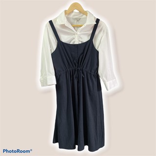 พร้อมส่ง !! เดรสเซ็ต2ชิ้นสไตล์เกาหลี สาวอวบใส่ได้