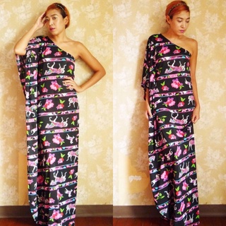 Maxi Dress ไหล่เดียว ลายดอก