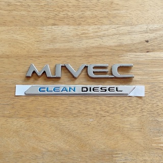 โลโก้ MIVEC CLEAN DIESEL ตัวหนังสือฝาท้าย MITSUBISHI TRITON (จำนวน 2 ชิ้น)