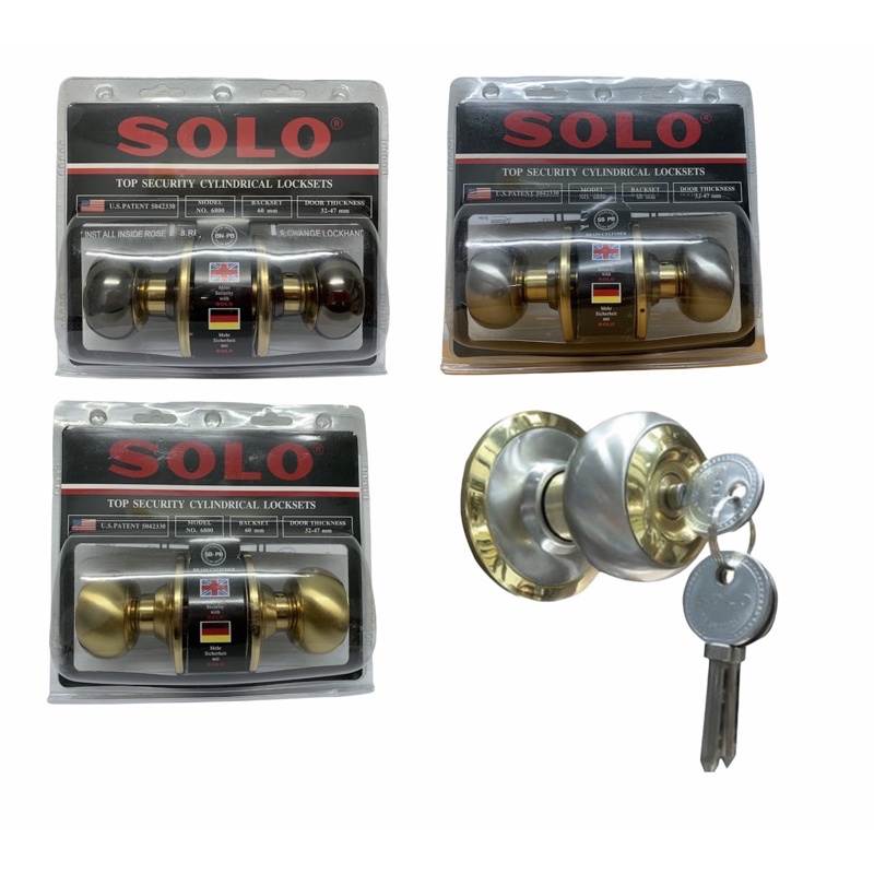 ลูกบิดประตูSOLO รุ่น6800 ดอกกุญแจพิเศษ กันกุญแจผีได้