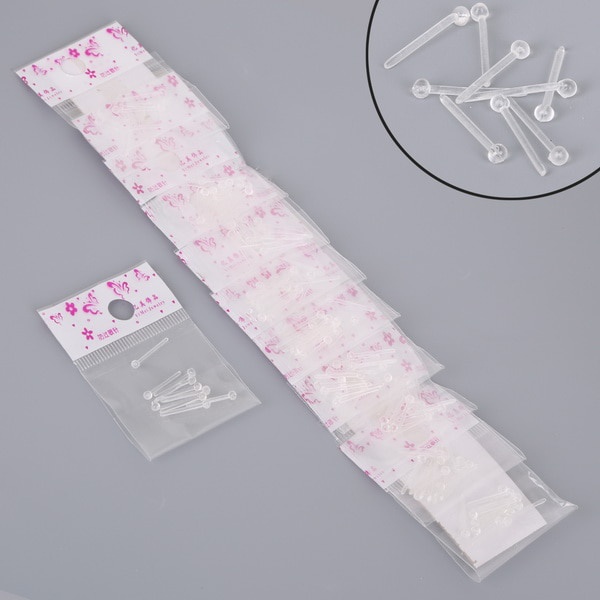 ต่างหูพลาสติกสีรุ้งสําหรับผู้หญิง 100 ชิ้น / แพ็ค - รูปที่ 2