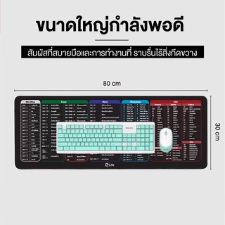 แผ่นรองเม้าส์ขนาดใหญ่ Mouse Pad แผ่นรองเม้าส์ Shortcut Keys สกรีนคีย์ลัด โปรแกรม Office Excel Word PPT PS CAD เล่นเกม