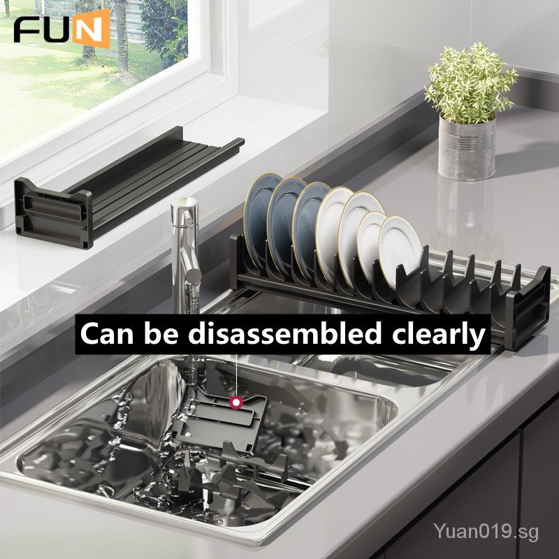YSYFUNDraining Bowl Rack Cupboard Built-in Drawer Alumimum Dishwashing ...