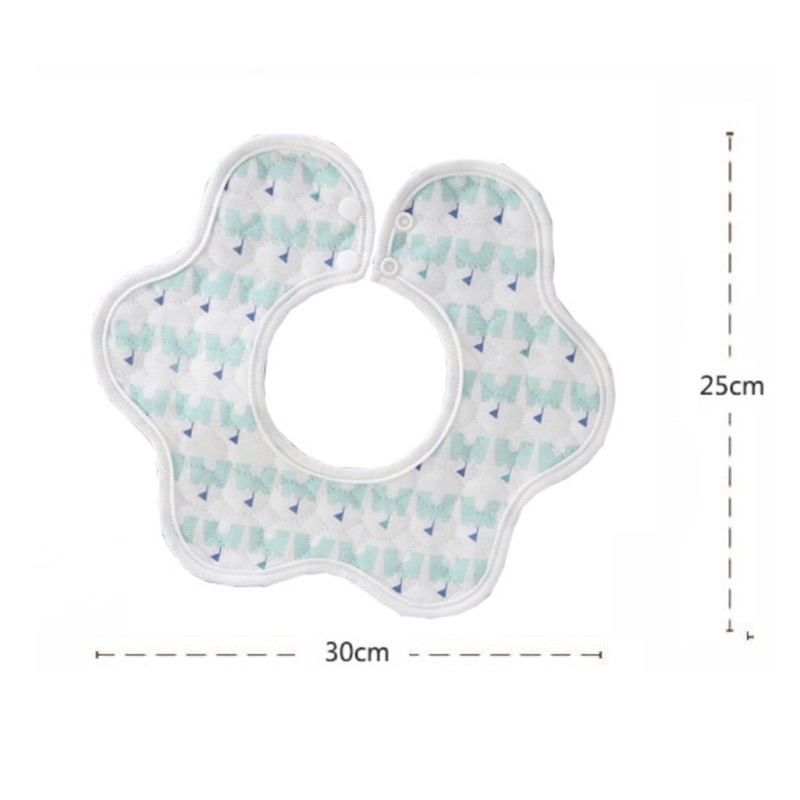 💥NEW💥ผ้ากันเปื้อนเด็ก ผ้าซับน้ำลาย ผ้าฝ้ายทอ 6ชั้น 6L - Bibบัว6 - รูปที่ 6