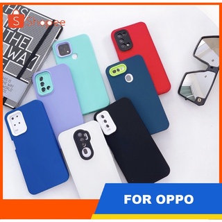 3in1 เคสประกบสีพื้น เคสออฟโป้ เคส Oppo A15 / A16 / A54 / A95 / A5s / A12 / A7 / F9 / Oppo Reno5 เคสโทรศัพท์ oppo