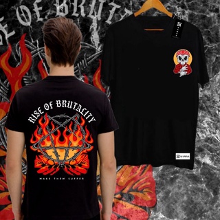 เสื้อผ้าผชWf เสื้อยืดคอกลม แขนสั้น พิมพ์ลาย RISE OF BRUTALITY สําหรับผู้ชาย และผู้หญิงS-5XL