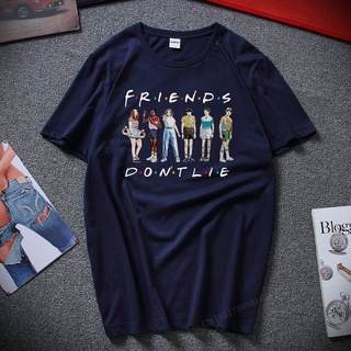 เสื้อยืดคอกลมใหม่ เสื้อยืดผ้าฝ้าย พิมพ์ลาย Friends Dont Lie Stranger Things Season 3 Hilarious Hawkins Youth สไตล์สตรีท