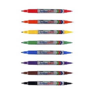 Artline ปากกาเคมี มาร์คเกอร์ เมจิก 2 หัว อาร์ทไลน์ EK-041T Marker 0.4-1.0 mm. เขียนได้ทุกพื้นผิว CD กันน้ำ