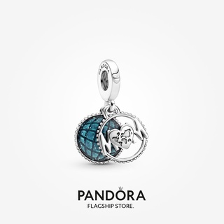 Pandora จี้รูปลูกโลก ประดับกลิตเตอร์ ของขวัญวันเกิด สําหรับสุภาพสตรี p825