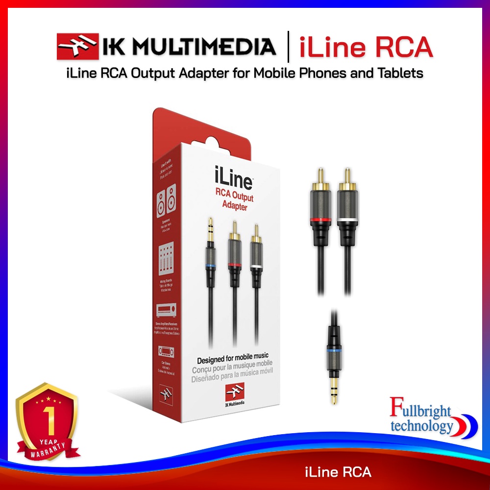 IK Multimedia iLine RCA Output Adapter for Mobile Phones and Tablets รับประกันศูนย์ไทย 1 ปี
