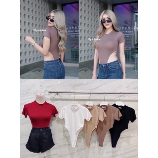 🎊mnv_shop🎊พร้อมส่ง บอดี้สูทคอเต่าแขนสั้น เว้าเอวสูงงงงงงงมากกกกเป้าแกะได้  ใส่แล้วเข้ารูปเว่อปังไม่ไหวแช่บมากกก H2