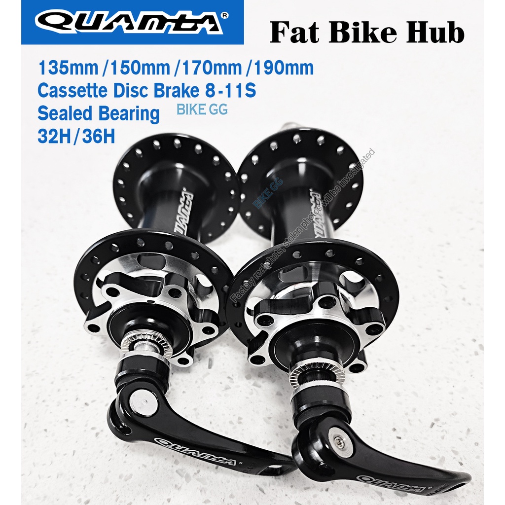 Original QUANTA Fat Bike cassette disc เบรค hub 32H/36H ชายหาดหิมะกว้างยางจักรยานปิดผนึกแบริ่ง hub SHIMANO 7-11S