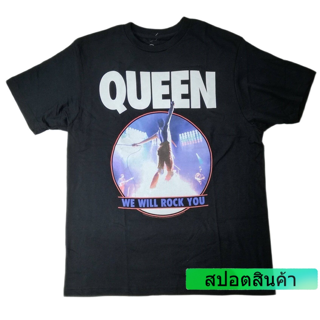 เสื้อยืดวินเทจแฟชั่น [COD] เสื้อยืดวง QUEEN ลิขสิทธิ์แท้ ปีลึก ปี2018 COMING CLUB oversizeS-4XL