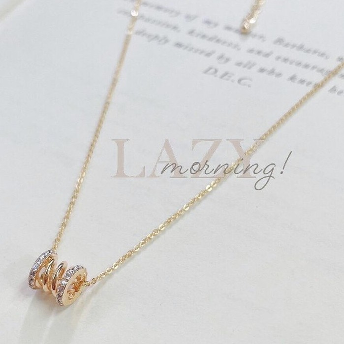 SALE สร้อยคอเกาหลี เครื่องประดับกำลังฮิตที่สุด 14k Little waist pendant necklace
