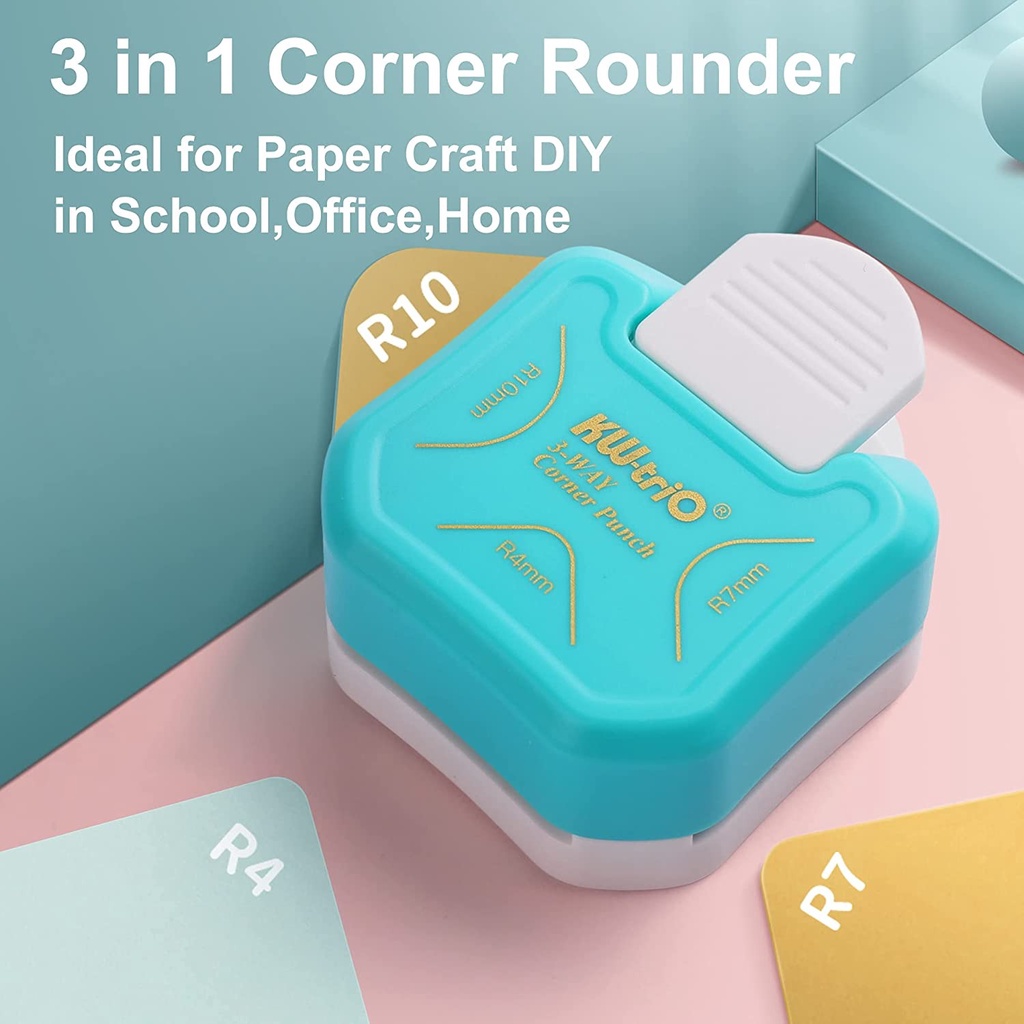 กลมมุมกระดาษ 3 in 1 (R4mm+R7mm+R10mm)เจาะรูมุมสําหรับงานกระดาษ เครื่องตัดมุม ,Envelope Punch Board ,