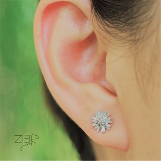 ต่างหูประดับพลอยเงินแท้ 925 Earring Silver 925-(E15150062)