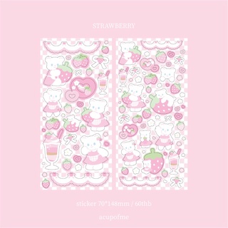 strawberry sticker สติกเกอร์ไดคัท