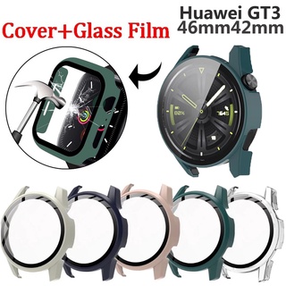 เคสสําหรับ Huawei Watch GT 3 46 มม. 2 GT 3 Pro 42 มม. GT 2e กระจกนิรภัย หน้าจอ ฟิล์มกันชน กรอบป้องกัน