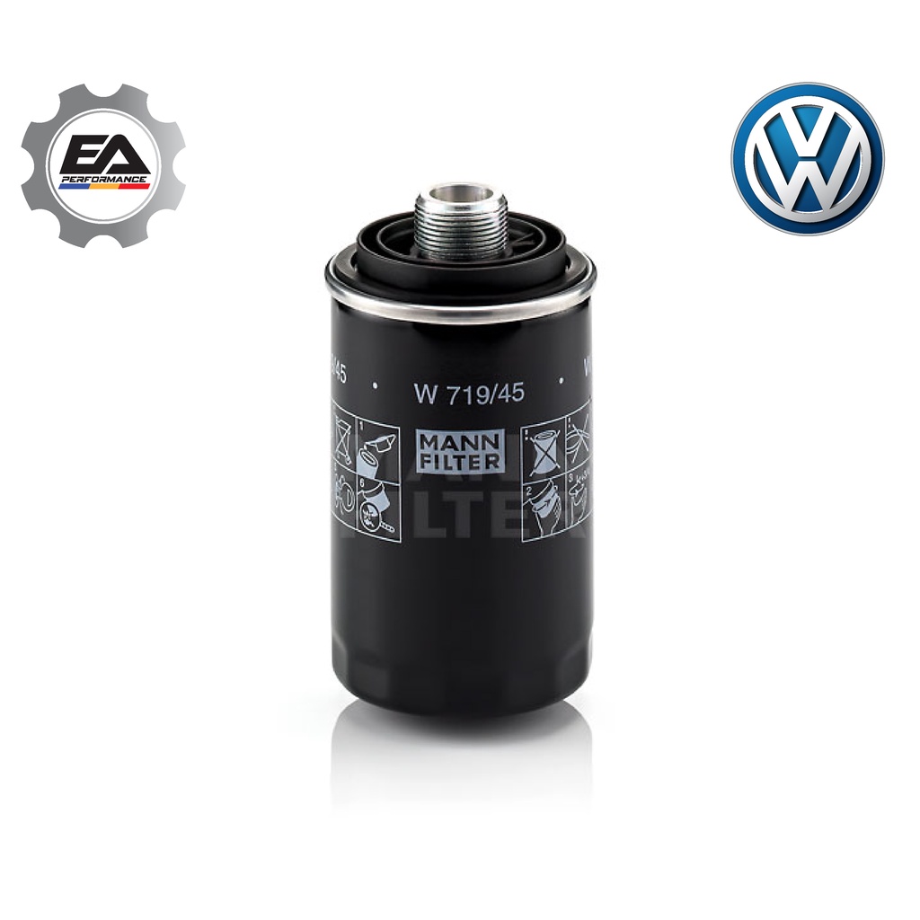 กรองน้ํามันเครื่อง VOLKSWAGEN BEETLE CC GOLF-R SHARAM TIGUAN W719/45 MANN GERMANY