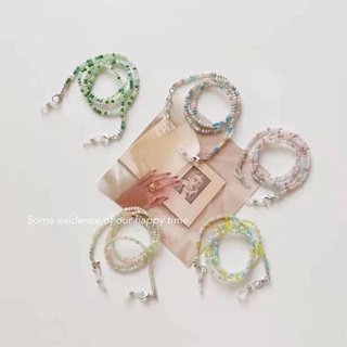 New small fresh candy color beaded acrylic lanyard necklace glasses chain mask chain