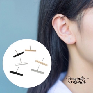 📬 พร้อมส่ง : ต่างหูสไตล์มินิมอลรูปตัวที | T-Shape Minimalist Stud Earring.