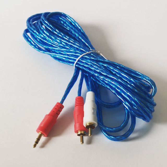 สายRCA Cable 5M 3.5mm(M)to RCA(M)2หัว สายสัญญาณเสียง ต่อหูฟัง/ลำโพง สายยาว5เมตร