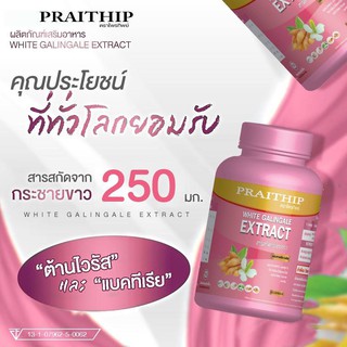 กระชายขาวพลัส ตราไตรทิพย๋บรรจุ 60 แคปซูลพร้อมส่ง(มีเรทส่งยกลัง)กระชายขาว ตราไพรทิพย์ กระชายขาวสกัด PRAITHIP WHITE GALING