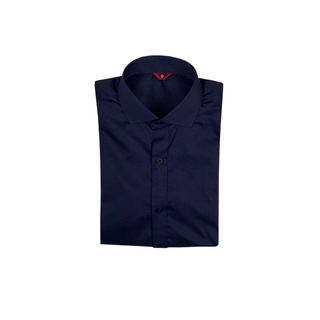 KINGMAN Navy Spread Collar Shirt เสื้อเชิ้ต เสื้อเชิ้ตผู้ชาย เสื้อเชิร์ตแขนยาว สีกรม