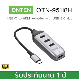 ONTEN OTN-95118H TYPE C TO HUB USB 3.0 : 3 PORT + HDMI 4K/2K