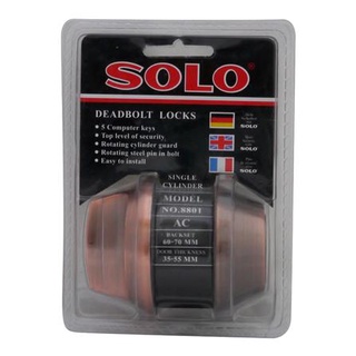 FREE HOME กุญแจลิ้นตาย 1 ด้าน SOLO 8801 สีทองแดงรมดำ กุญแจ Deadbolt ลูกบิดประตู กลอนประตู ลูกบิดกลอนประตู