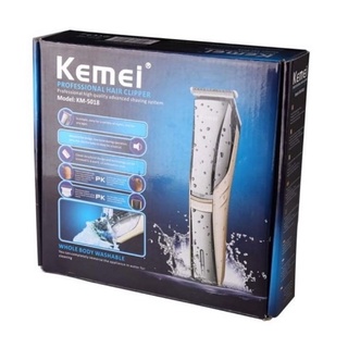 KEMEI รุ่น KM-5018 ปัตตาเลี่ยนไร้สาย แบตเตอร์เลี่ยนตัดผมไร้สายล้างน้ำได้ ใบมีดไททาเนี่ยม