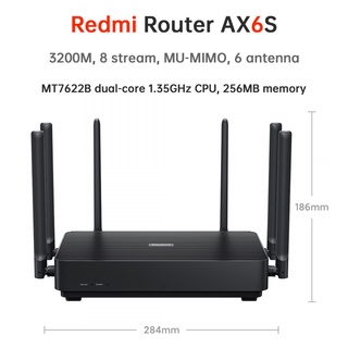 Xiaomi Redmi AX6s aiot เราเตอร์3 000mbs wifi6 VPN 256เมกะไบต์ 1.35GHz CPU ตาข่ายสัญญาณ repeater เครือข่ายภายนอกเครื่องขยายเสียง Mi บ้าน SB1314