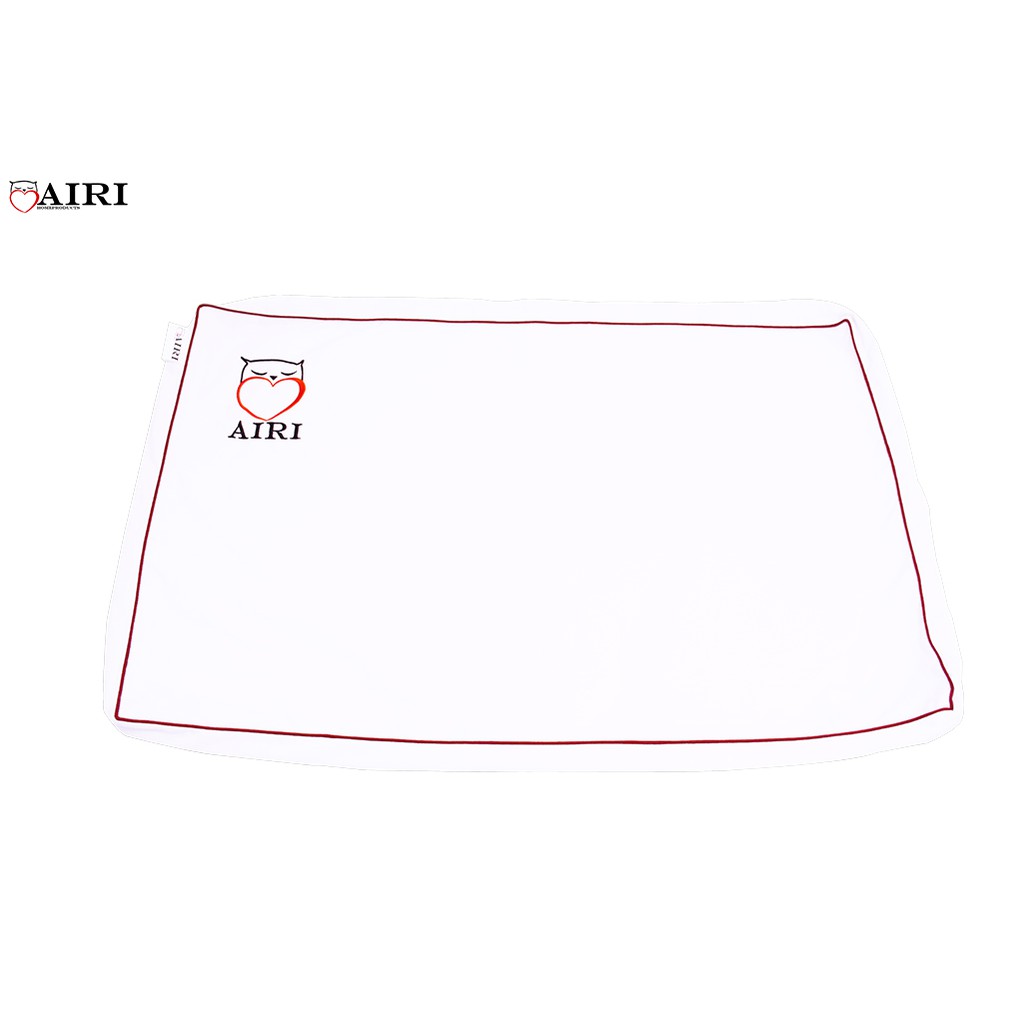 AIRI ปลอกหมอนชั้นนอก สีขาว รุ่นใหม่ไม่มีกุ้นแดง รุ่น OKURA  ขอบขยายข้าง คอตตอน 100 % เนื้อผ้าละเอียด