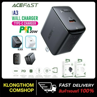 Acefast รุ่น A3 หัวชาร์จ ชาร์จเร็ว Fast Charge Wall Charger A3 PD3.0 20W (1xUSB-C) US