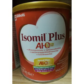 นมผง Isomil Plus นมผงสูตรโปรตีนถั่วเหลือง เอไอ คิว พลัส 400 กรัม 1 ปีขึ้นไป