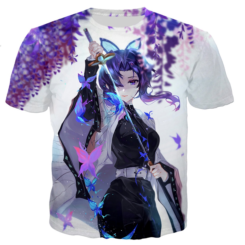 ใหม่ยอดนิยม Anime Demon Slayers Blade เสื้อยืด 三维 แนวโน้มการพิมพ์ Casual ผู้ชายและผู้หญิงเสื้อยืดแขนสั้นขนาดใหญ่