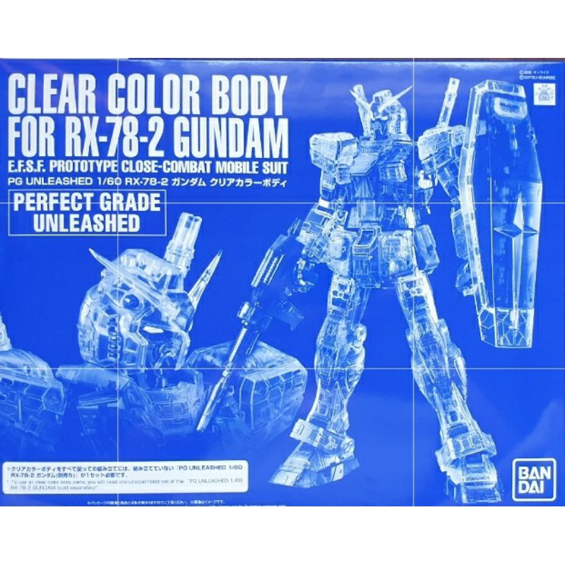 PG UNLEASHED 1/60 CLEAR COLOR BODY FOR RX-78-2 GUNDAM