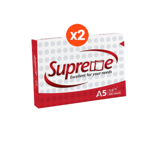 [ส่งฟรี!] Supreme กระดาษถ่ายเอกสาร 70 แกรม A5 บรรจุ 2 รีม