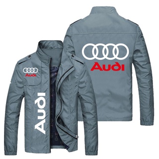 AUDI LOGO Jacket Car Shop Workwear European American A1 A2 A3 A4 A5 A6 A7 A8 Q3 Q5 Q7 Q8 RS Casual Plus Size Loose Thin Stand-Up Collar