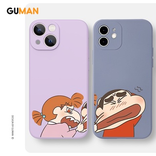 Guman เคสคู่ เคสไอโฟน คู่รัก ขอบเหลี่ยมกันกระแทกซิลิโคนนุ่มการ์ตูนน่ารักตลก เคสโทรศัพท์ Compatible for iPhone 14 13 12 11 Pro Max SE 2020 X XR XS 8 7 6 6S Plus พลัส XYB416