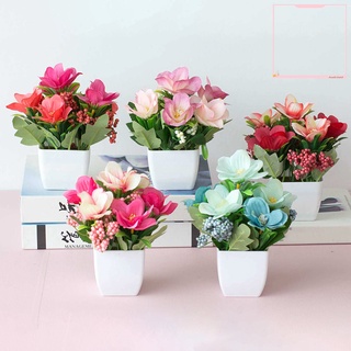 [AG]Realistic Artificial Bonsai Decorative UV Resistant Potted Fake Flower DIY Crafts Home Decor