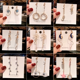 Long earrings with painless ear clip neednt pierce ear all-match earrings