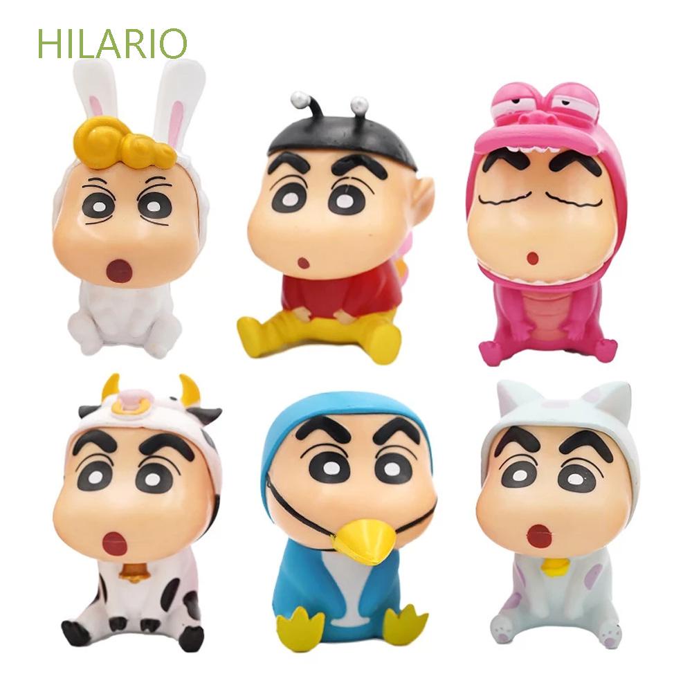 Hilario โมเดลฟิกเกอร์ผีเสื้อจระเข้ชินจังน่ารัก 6 ชิ้นสําหรับเด็ก