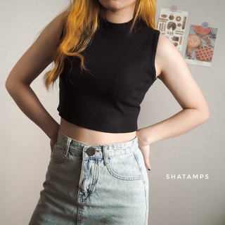 Shatamps - Piper Crop | เสื้อไหมพรมแขนกุด เสื้อผ้าแฟชั่นหน้าหนาว เสื้อผู้ผญิง ใส่สบาย