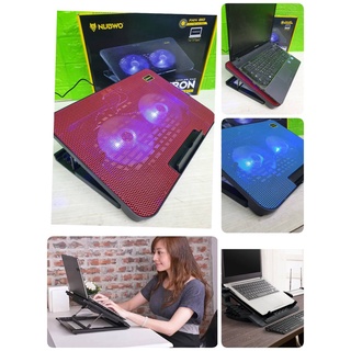 NUBWO NOTEBOOK Coolerpad พัดลมระบายความร้อนโน็ตบุ๊ค ขนาด12-17นิ้ว 2 ใบพัด รุ่น NF-211 ระบายความร้อนด้วยระบบดูด พัดลมคู่